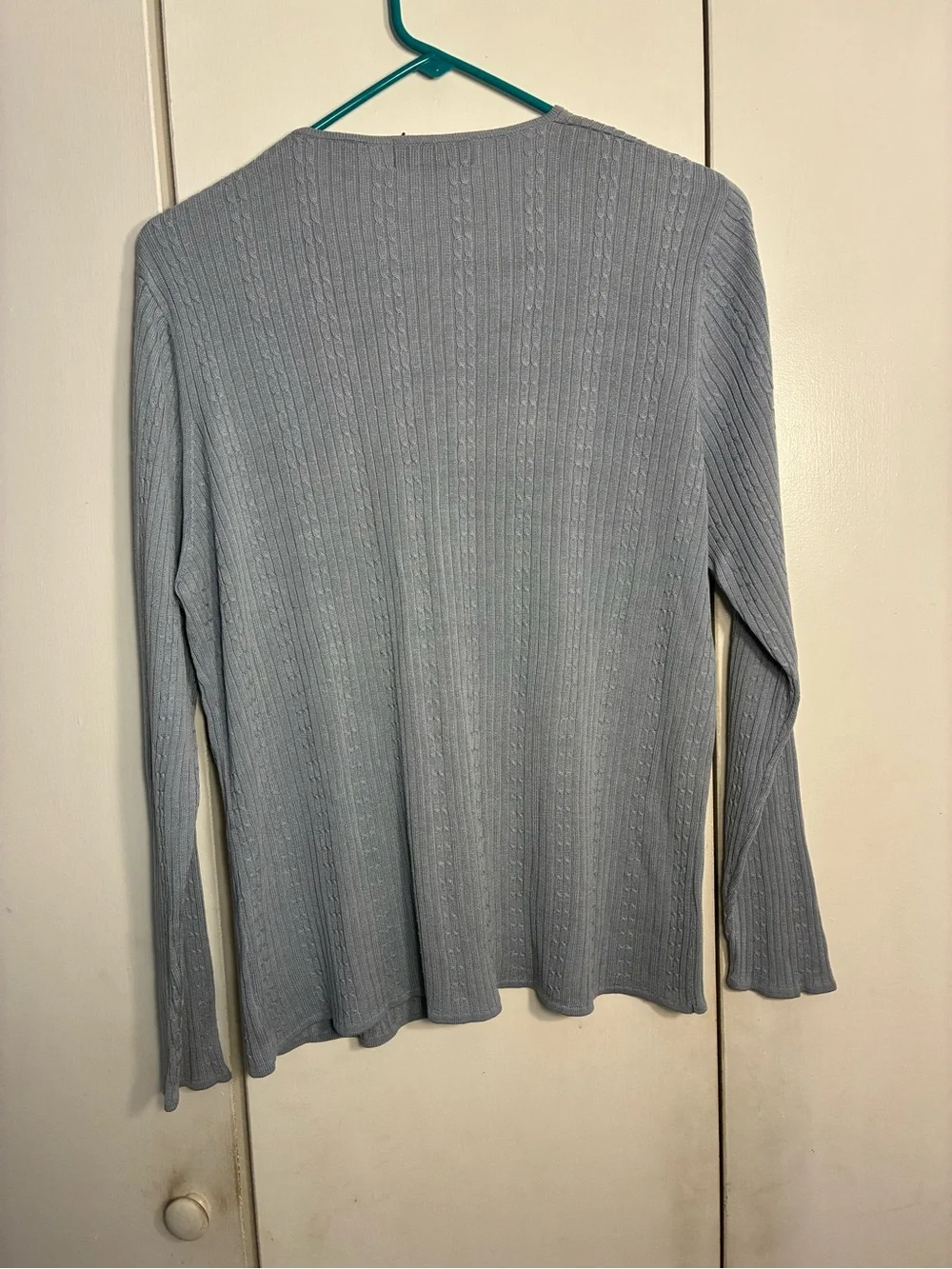 Lord & Taylor 100% Silk Women Cable Knit Cardigan XL Preppy Luxury Old Money